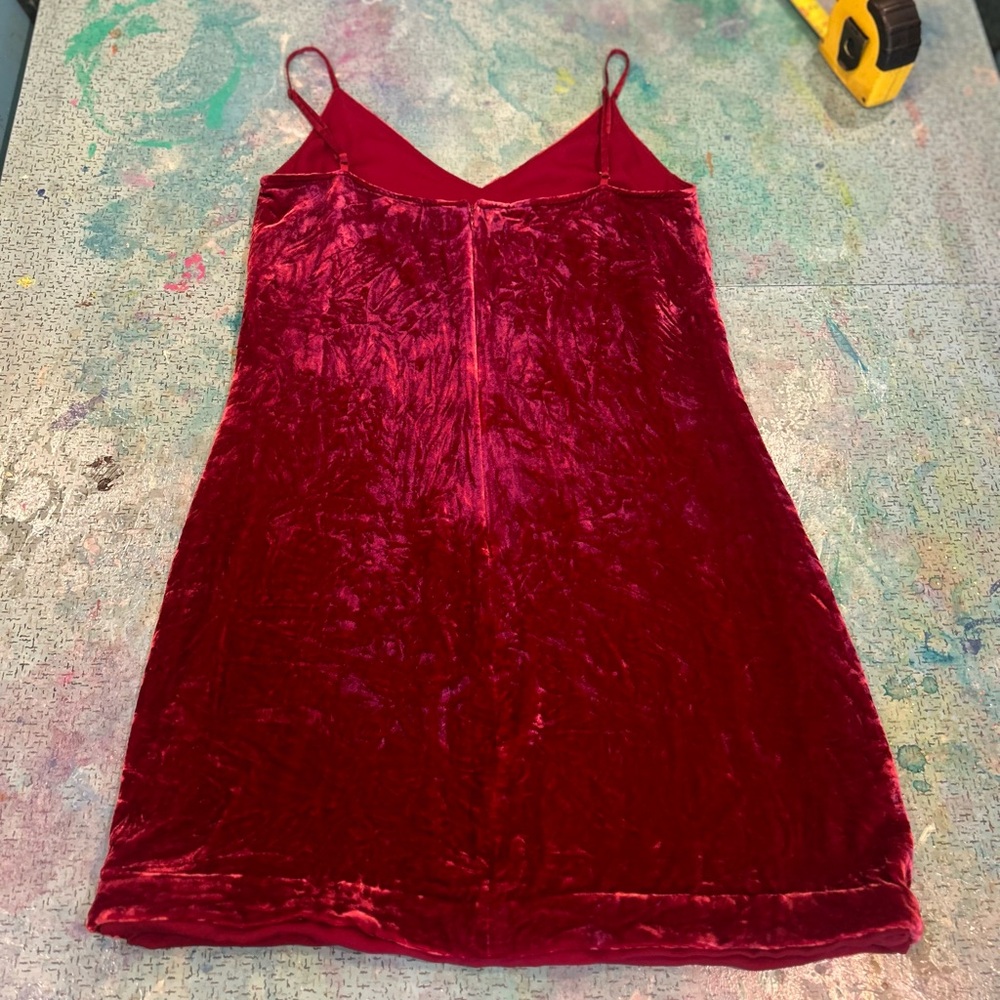 Wine 🍷 Crushed Velvet Slip Dress - Picture 11 of 14